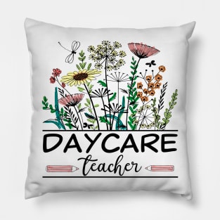 Daycare Teacher Wildflower Back To School Floral Outfit Pillow