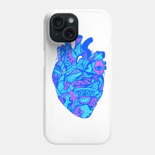 Blue Transparent Heart Phone Case