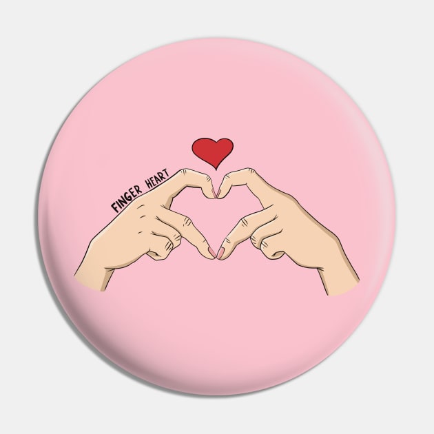 Finger heart Pin by TeslaComics