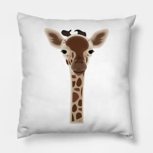 Wild Giraffe Baby on the grassland Pillow