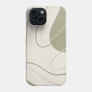 Green and Gray Geometric Art Shapes and Lines Phone Case