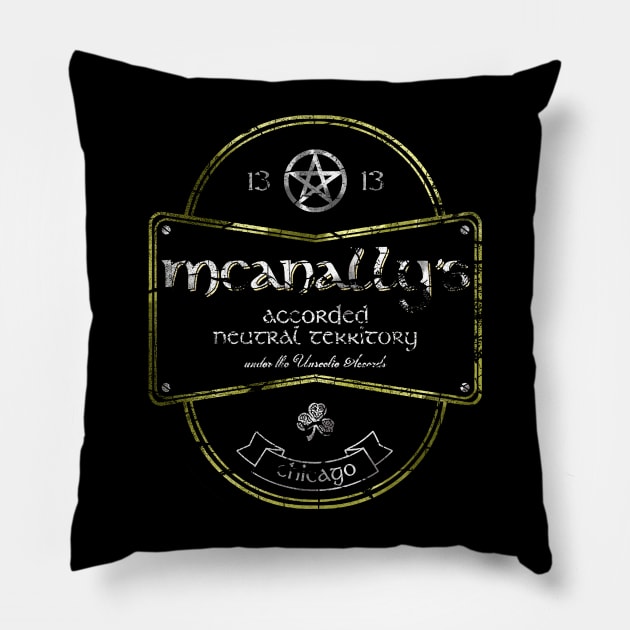 Mcanallys Chicago Distressed Design Pillow by gleaming vega