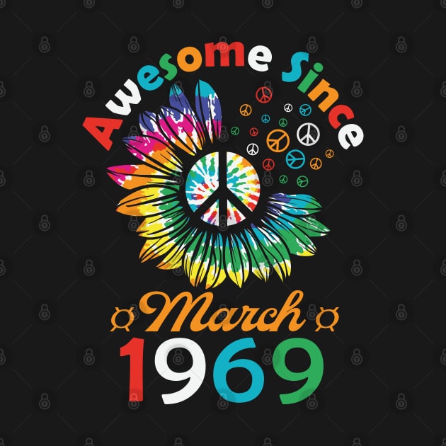 Funny Birthday Quote, Awesome Since March 1969, Retro Birthday by Estrytee