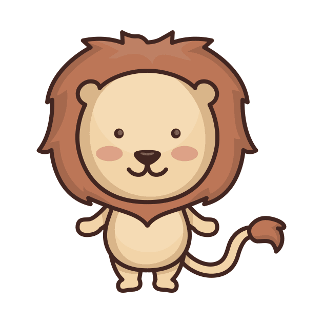 Cute Baby Lion Cartoon by SLAG_Creative
