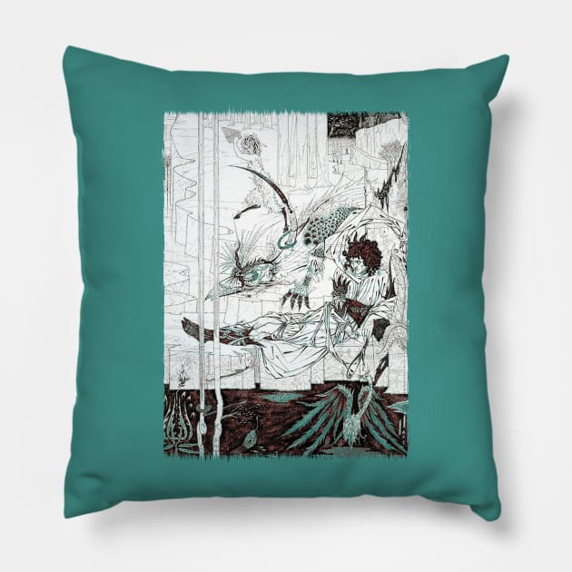 King Arthur - The Questing Beast / Le Morte D'Arthur Pillow by The Blue Box