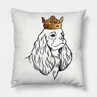 Cavalier King Charles Spaniel Dog King Queen Wearing Crown Pillow