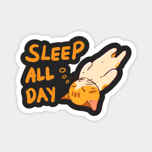 Illustration of a little orange cat sleeping Magnet