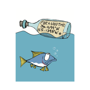 Sailing humor-fish message in bottle T-Shirt