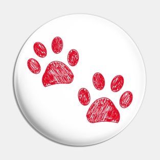 Happy Mother's Day greeting card with hand drawn red colored paw prints Pin