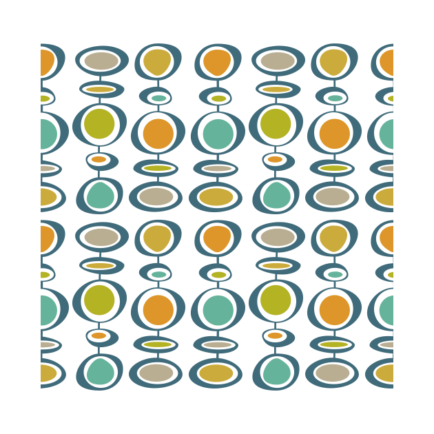 Funky Abstract Circles Midcentury Pattern by OrchardBerry