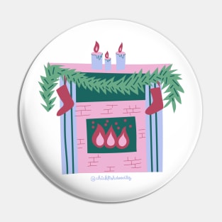 Cozy Christmas Fireplace Pin