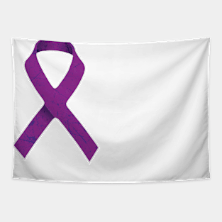 Illness Awareness Shirt - Purple Ribbon for Support Tapestry