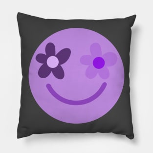 Purple Happy Face Pillow