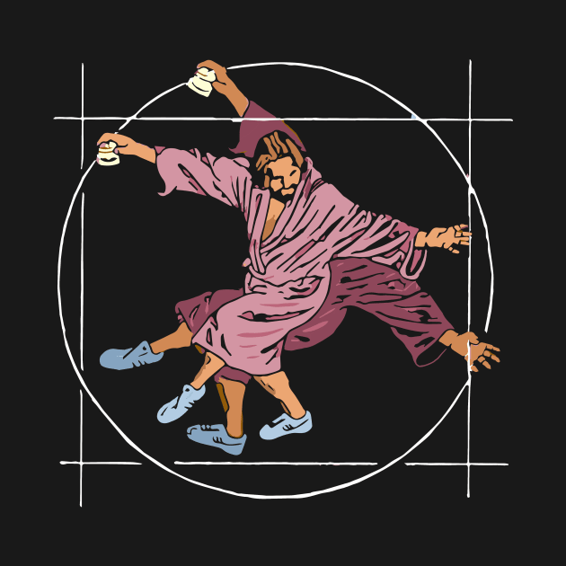 Vitruvian Dude - Big Lebowski Yoga Pose by GIANTSTEPDESIGN