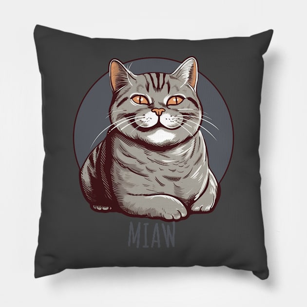 Cat Miaw - Classic design Pillow by Urbana Fly