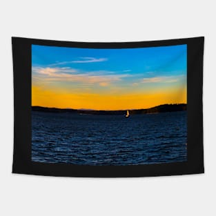 Sunset over the lake Tapestry