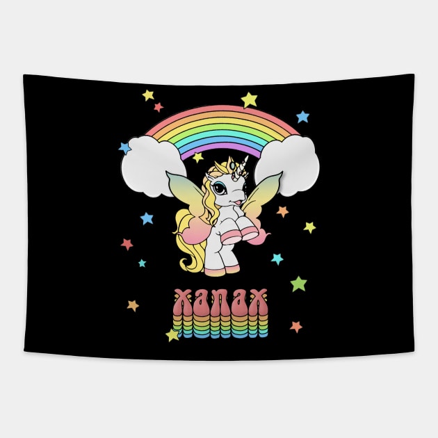 Xanax Rainbow High Unicorn Tapestry by DankFutura