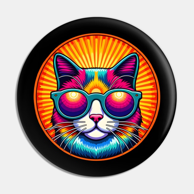 Cosmic Feline Radiance Pin by FreshIdea8
