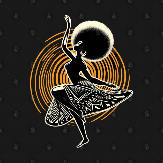 Afrocentric Woman Dancing by Graceful Designs