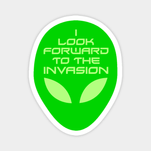 Funny Green Space Alien Invasion Magnet