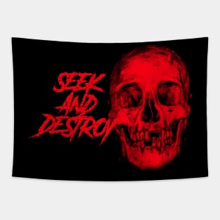 Seek and destroy Skull Tapestry