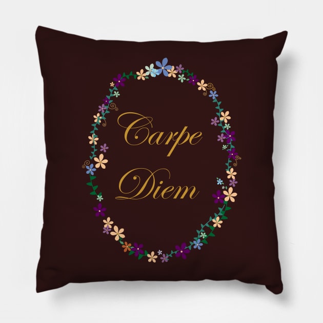 Carpe Diem Pillow by Pendientera