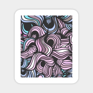 Mystic Waves | Abstract Art | Blue | Pink | Black | Vintage Magnet