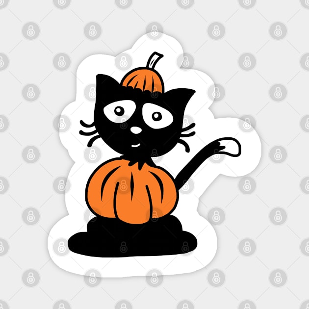 Black Cat Halloween Pumpkin Costume Magnet by faiiryliite