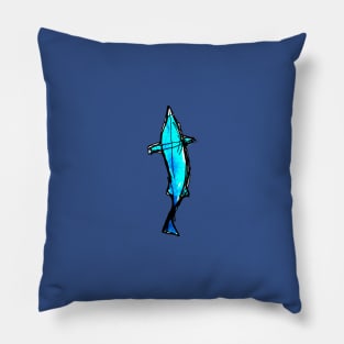 Azure blue dolphin Pillow