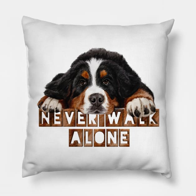 Bernese mountain dog Pillow by Bernesemountaindogstuff