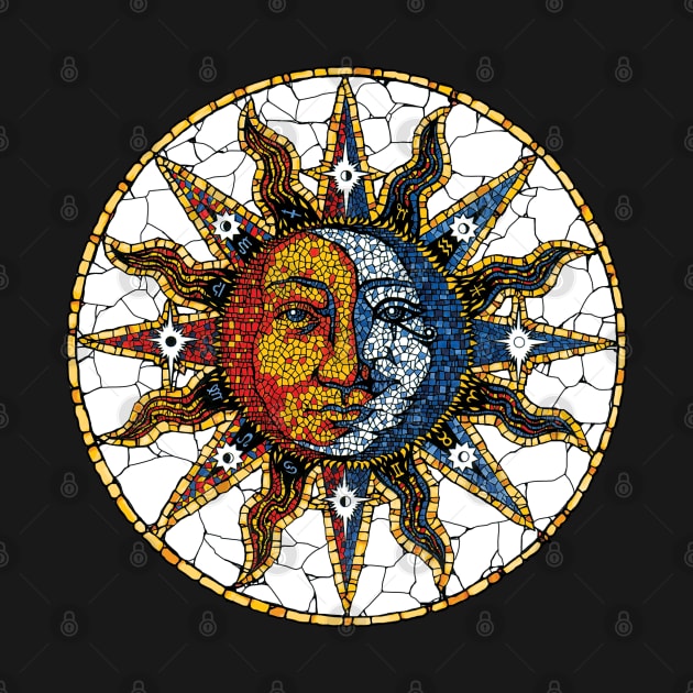 Celestial Sun & Moon Mosaic Coaster by sandersart