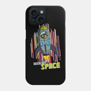 Space Astro Rocket cat; Need My Space Phone Case