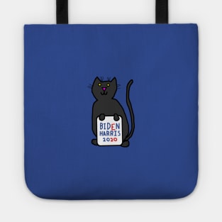 Small Cat with Biden Harris Sign Tote