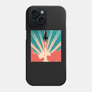 Retro Rocket taking off Phone Case