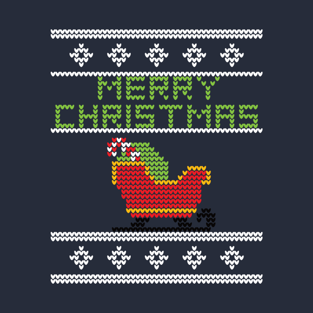 Ugly Christmas Sweater Design Merry Christmas Sleigh by lucidghost