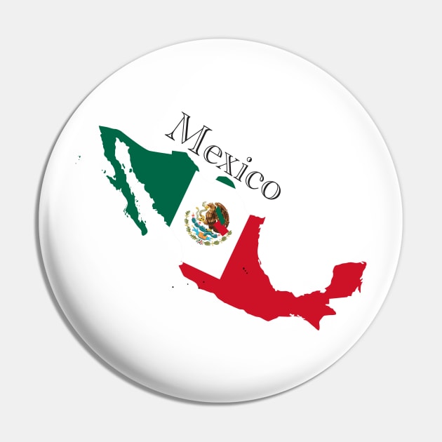 Mexican Map and Fkag Pin by TNMGRAPHICS