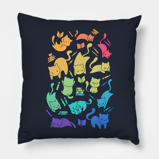 Cats & Books Pillow by TaylorRoss1