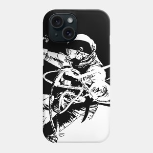 Black and White Vector Astronaut Ed White's Spacewalk Phone Case