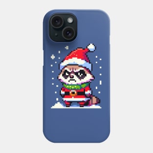 Grumpy Raccoon in Festive Christmas Attire Phone Case