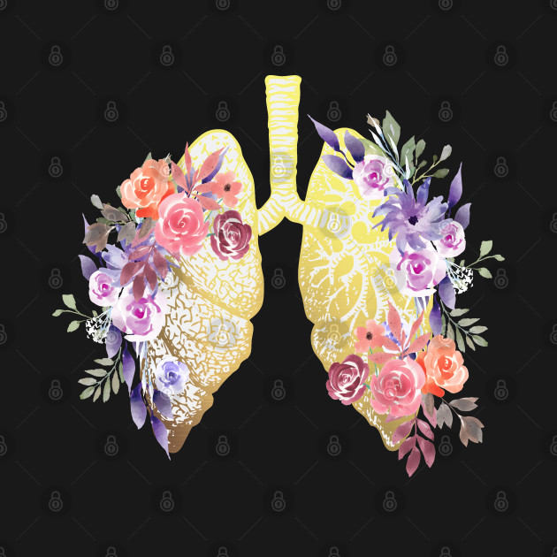 Discover Floral Lungs Anatomy - Lungs - T-Shirt