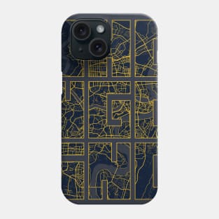 Chongqing, China City Map Typography - Gold Art Deco Phone Case