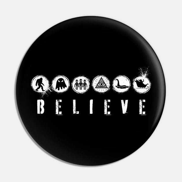 Believe Pin by Kenny The Bartender's Tee Emporium