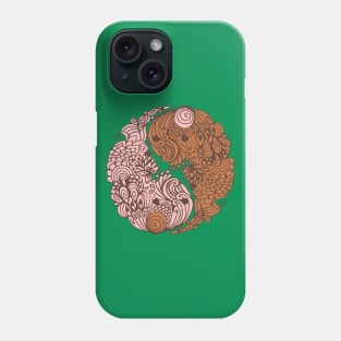 Yin Yang, corals - Green Phone Case