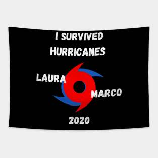 I Survived Hurricanes Laura & Marco 2020 Funny Weather Tapestry