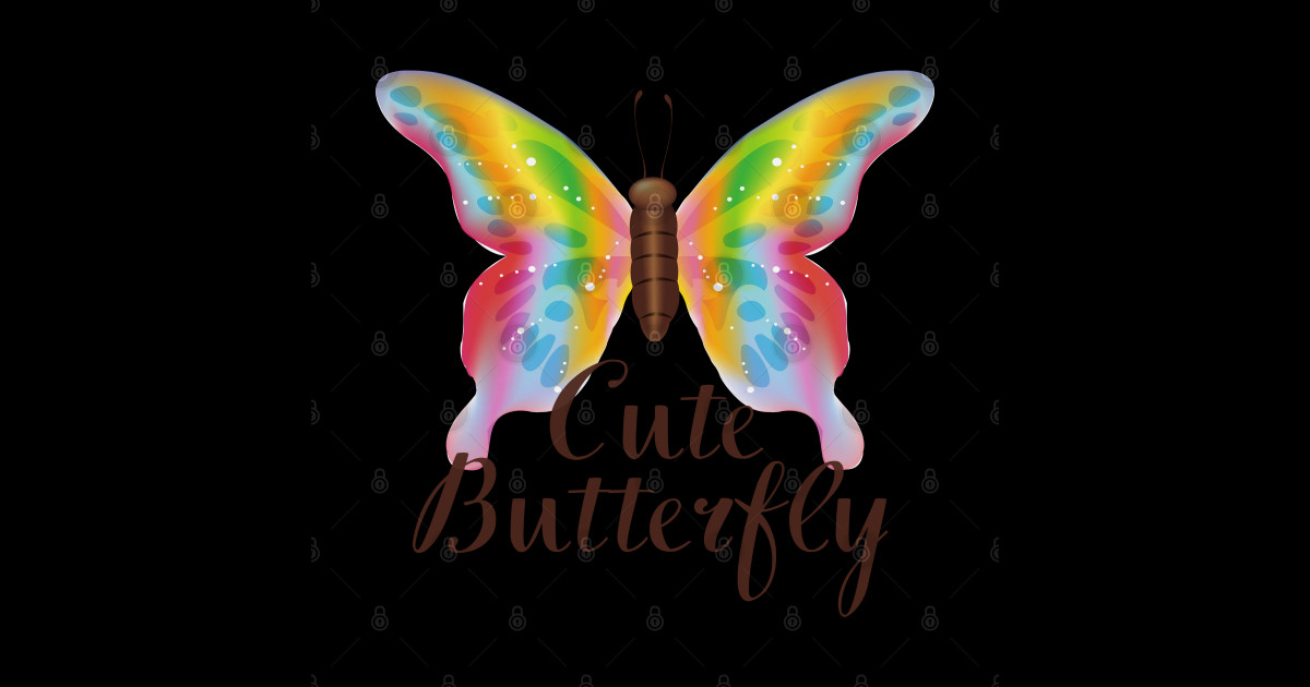 Cute Colorful Butterfly - Cute Butterfly - Sticker | TeePublic