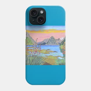 Sunset in Milford Sound, New Zealand Phone Case