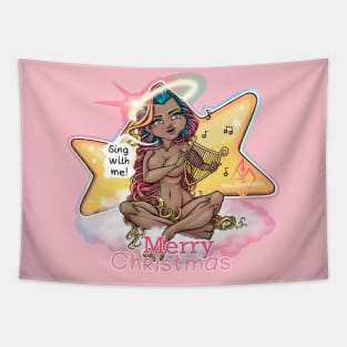 Sing with me! Merry Christmas Tapestry