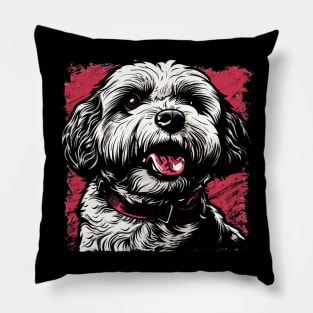 Retro Art Maltipoo Dog Lover Pillow