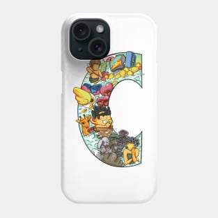 Initial Letter C doodle art Phone Case