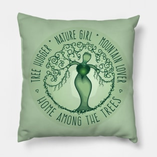 Asheville, NC - Nature Tree Girl - Green 20 Pillow